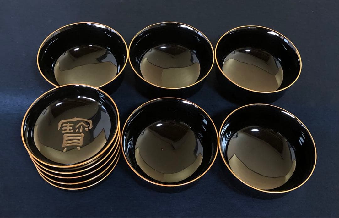 《R》輪島塗 煮物椀5客 塗師静峰 蒔絵師松三 共布 共箱 251218か1