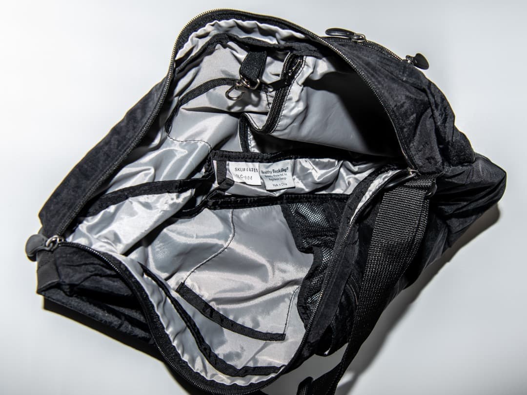 多ポケット 軽量 ボディバッグ／ワンショルダー 黒