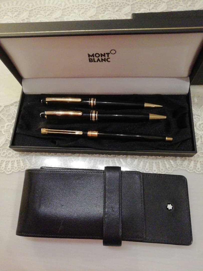 MONT BLANC ボールペン２本　シャープペンシル1本　ケースの4点セット