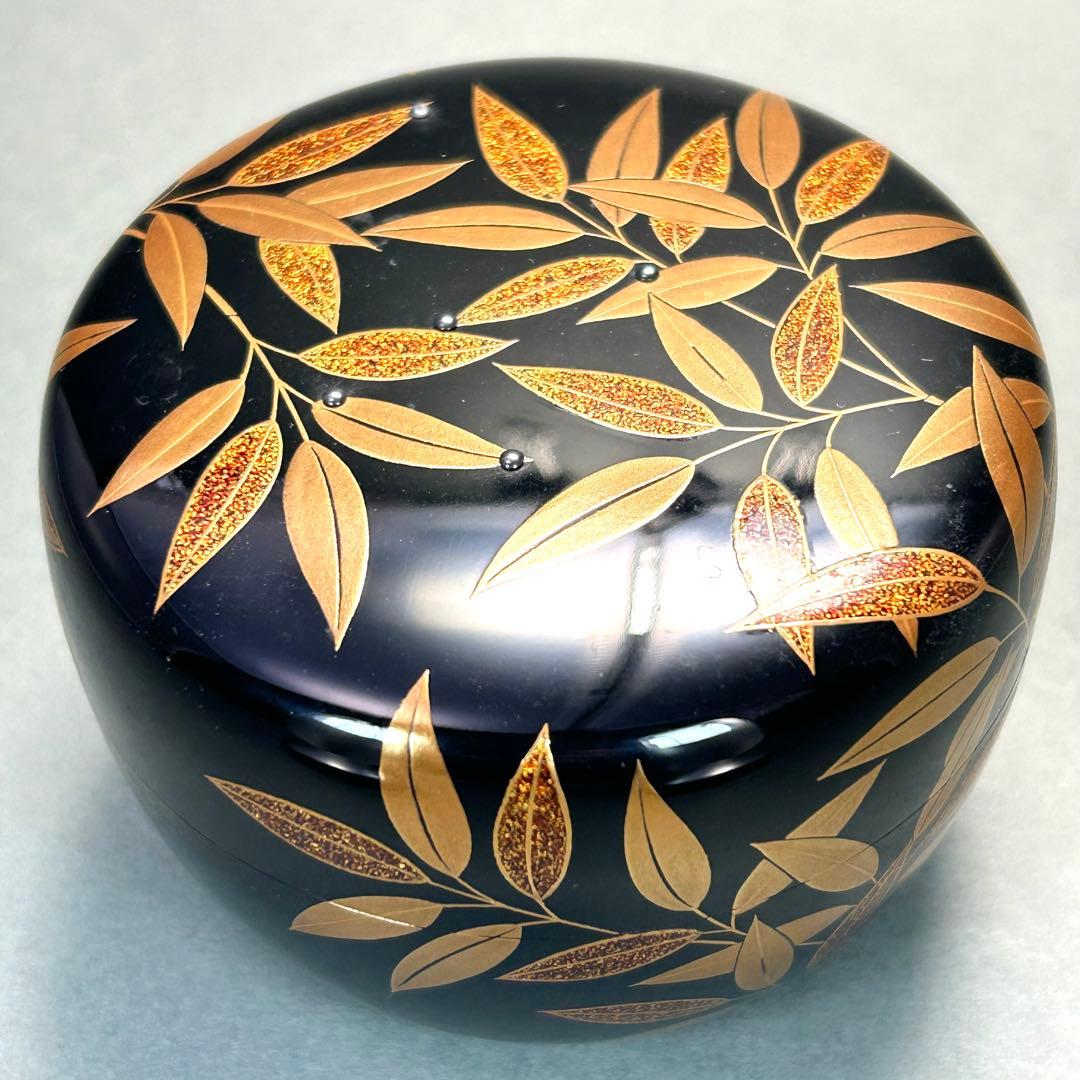 棗　『村田宗覚　笹蒔絵』　惺斎好写　平棗　お茶道具　茶道　共箱　工芸品