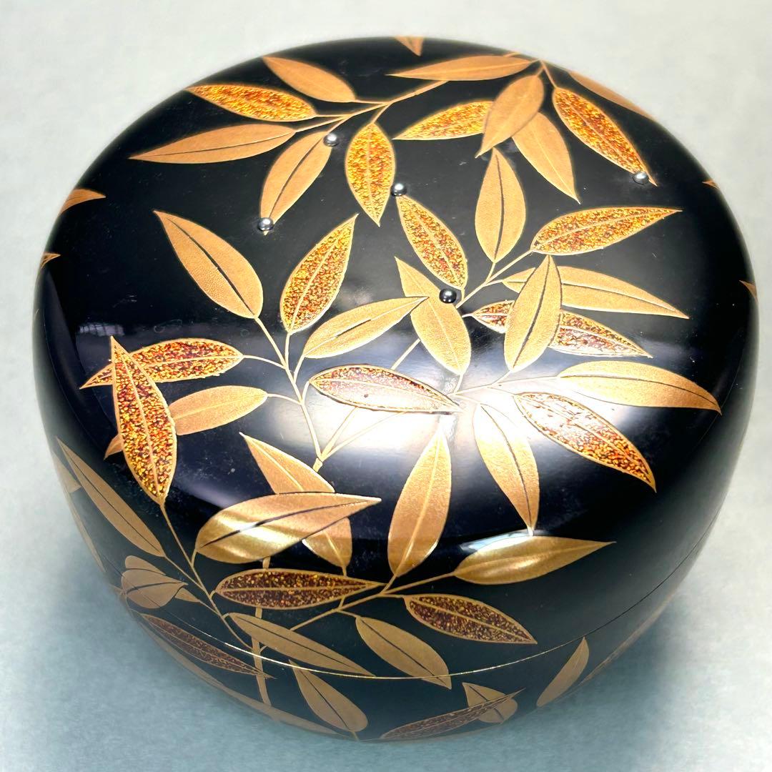 棗　『村田宗覚　笹蒔絵』　惺斎好写　平棗　お茶道具　茶道　共箱　工芸品