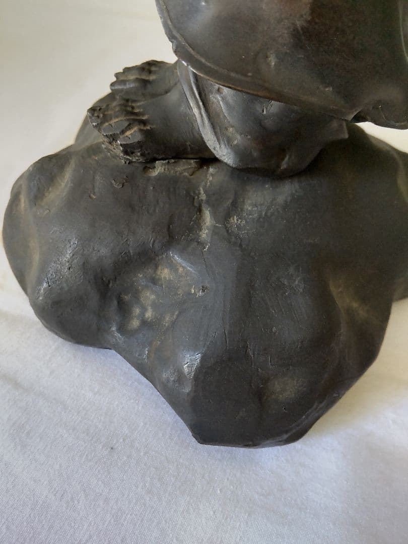 江戸時代-銀象嵌出山釈迦像-青銅製