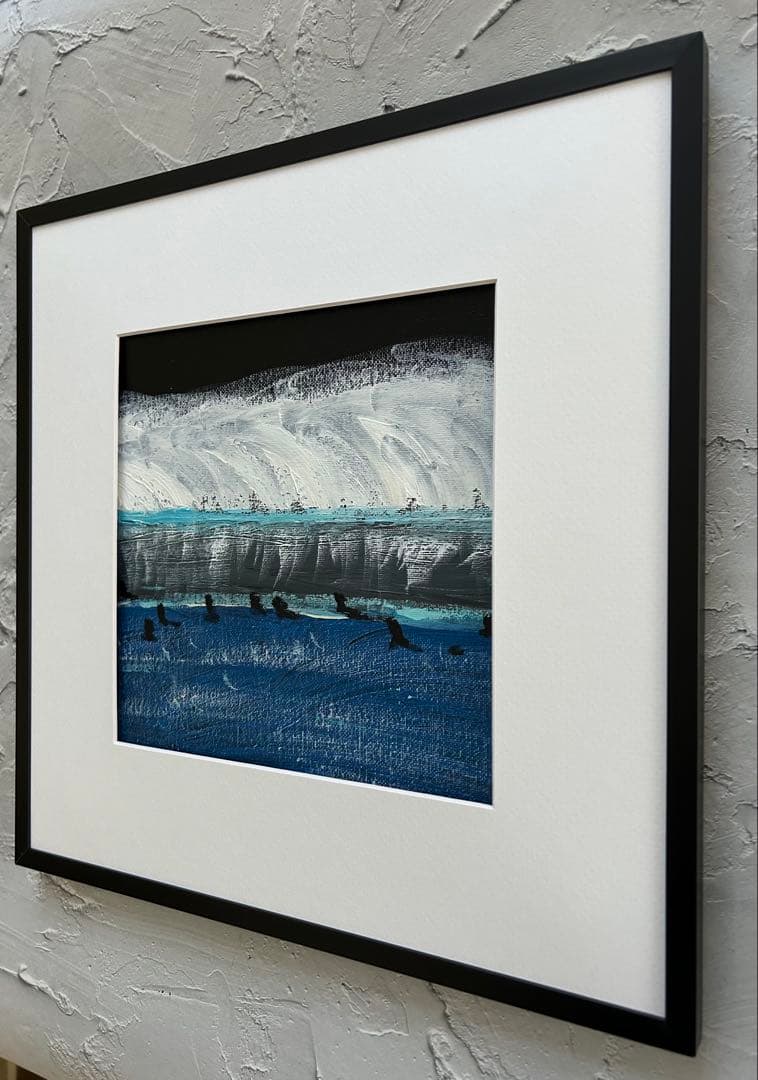 原画/抽象画/モダンアート/現代アート/アクリル画 NIGHT BREAK 海