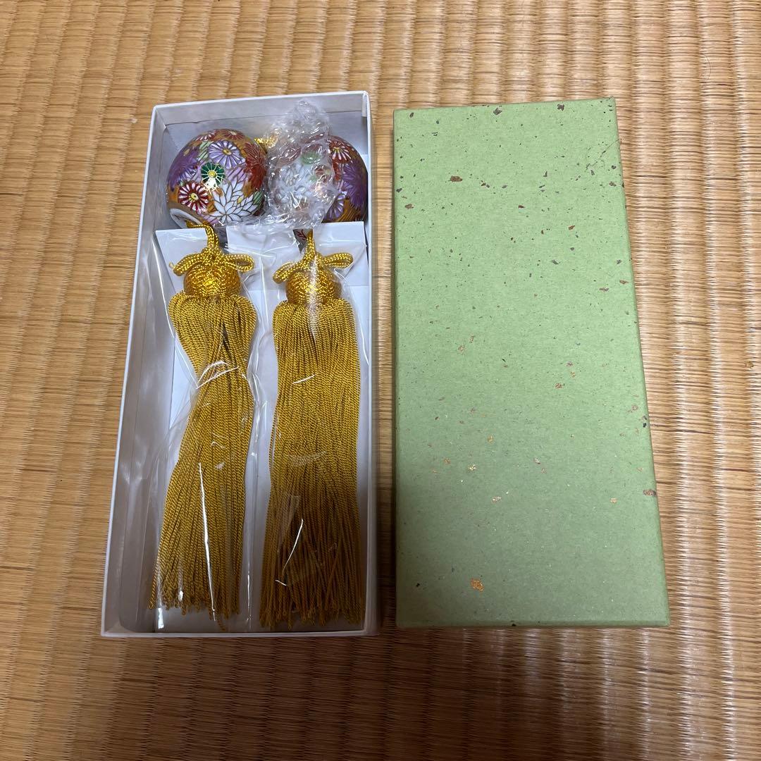 九谷　花詰　玉子　掛け軸　九谷焼　風鎮