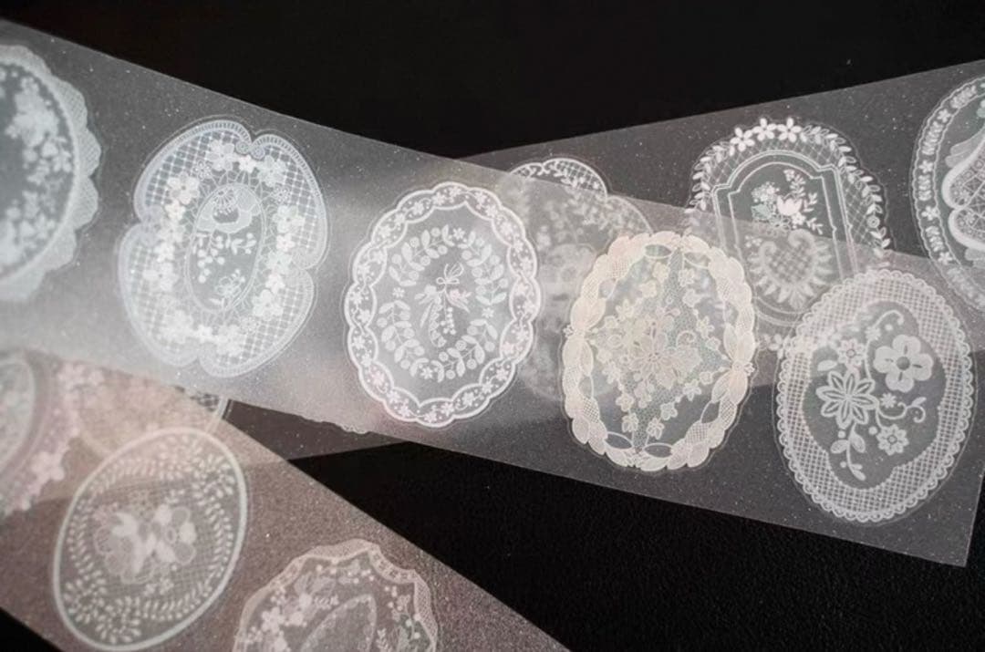 细砂星光膜 蕾丝布标·彩 4.5cm×5m 海外マスキングテープ