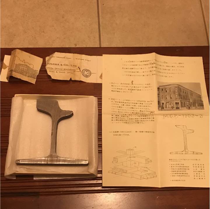 □旧黒沢ビル 基礎補強材 記念品 建築家 建築士