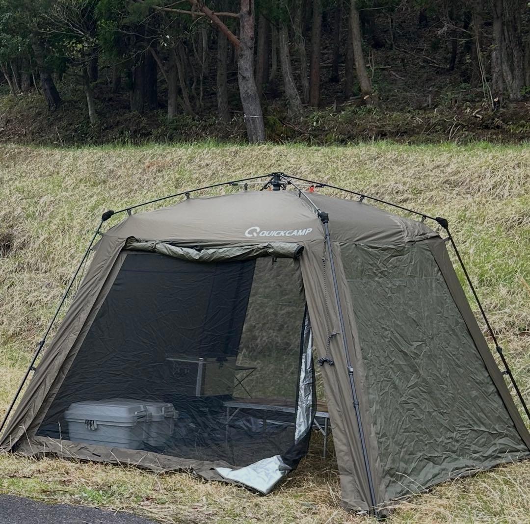 クイックキャンプ スクリーンタープ 軍幕カラー カーキ 廃盤品