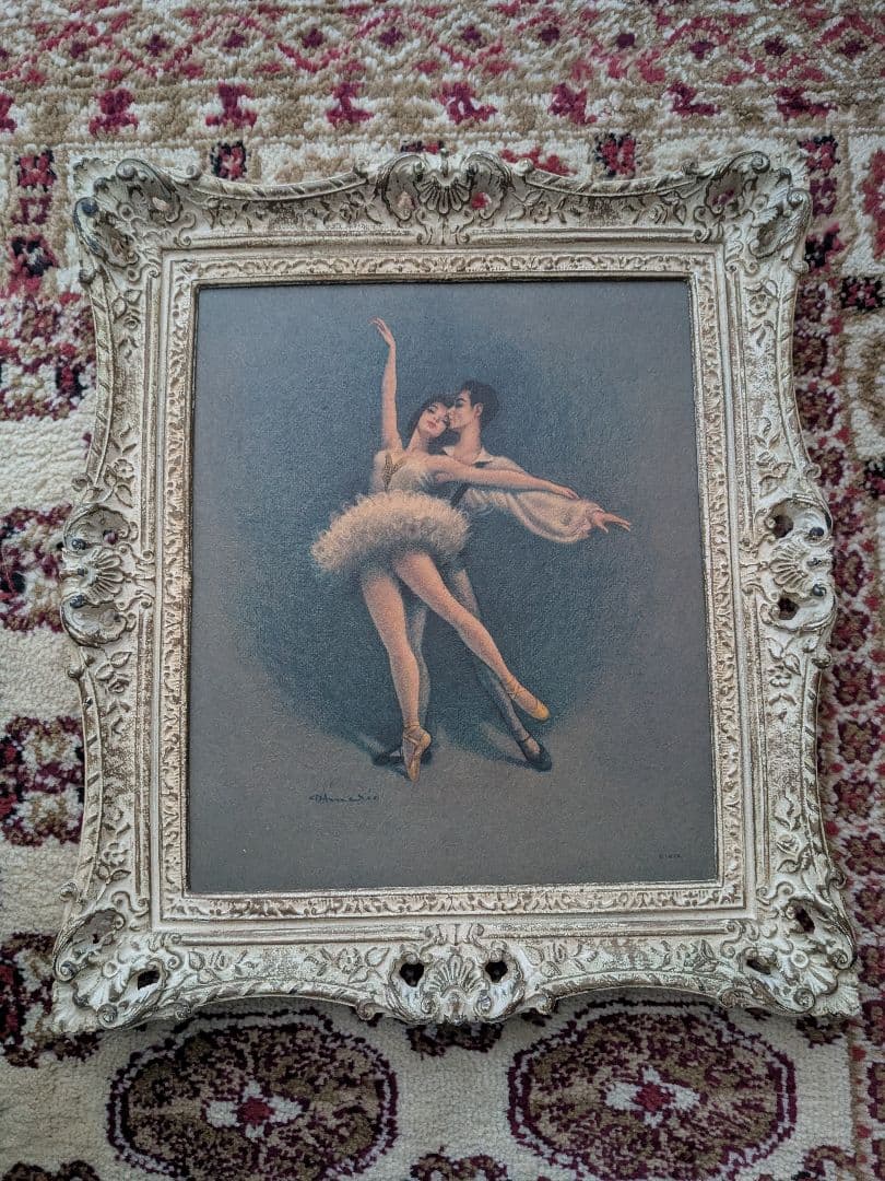 ヴィンテージ 美しいバレリーナのフレーム　バレエペア　額縁