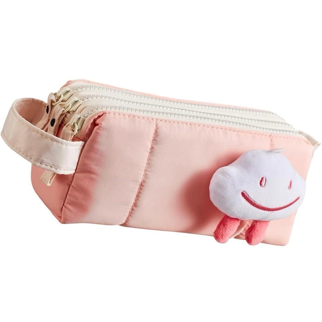 大容量 ペンケース かわいい筆箱 プレゼント　ピンク