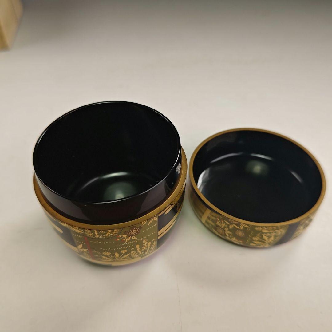 イ820 棗『奥津一心斉作』『誰が袖棗 蒔絵　四季　共箱』茶道具　漆塗