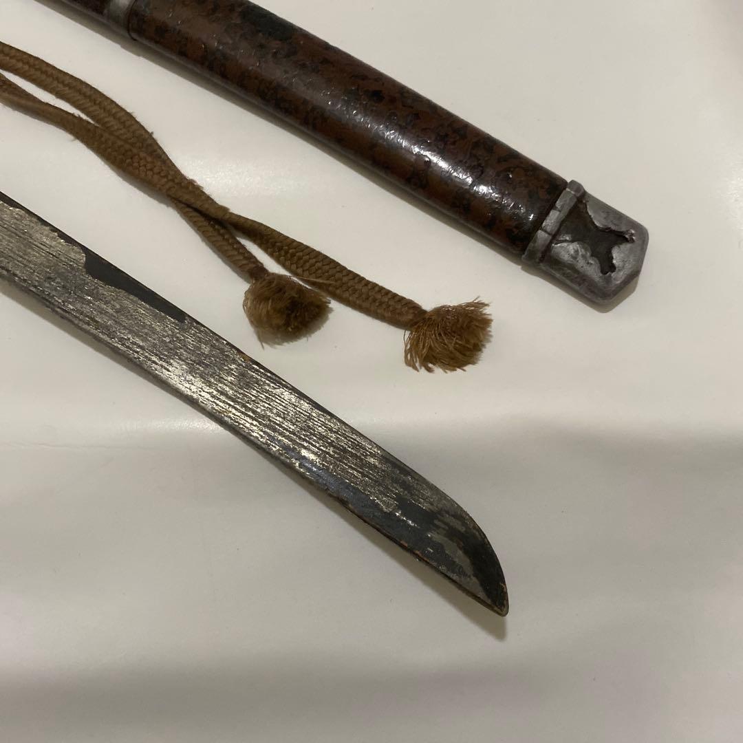 映画プロップ　実物　竹光　昭和レトロ　古美術　長ドス脇差　模造刀　木製　コスプレ