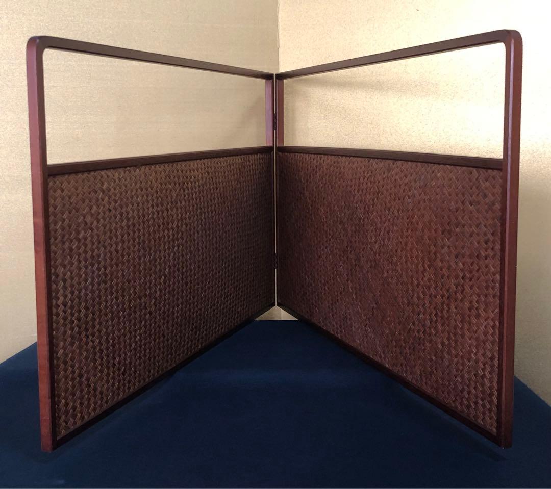 《R》風炉先屏風 両面使い 独楽繋 網代 元箱　1f