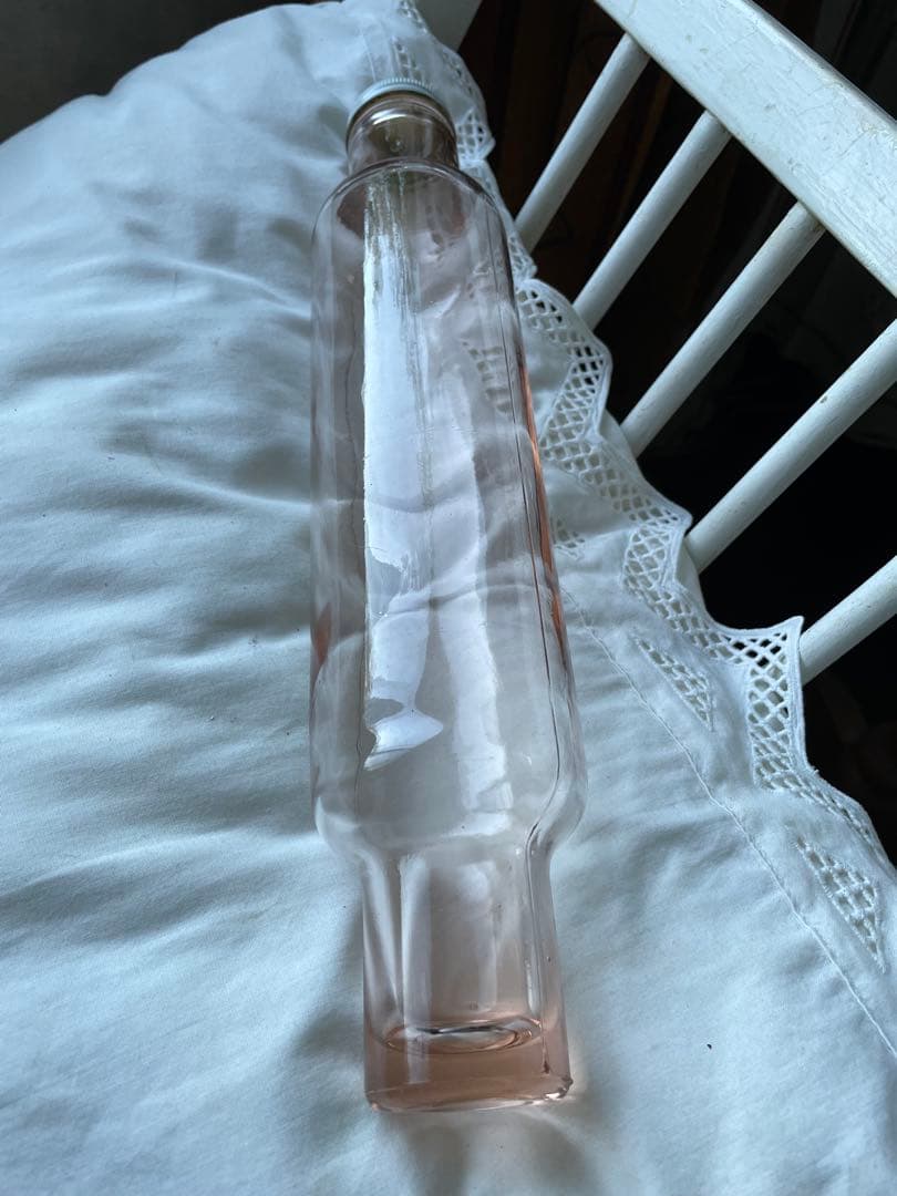 アンティーク　ディプレッショングラス　ガラス　ローリングピン　ピンク　麺棒　レア