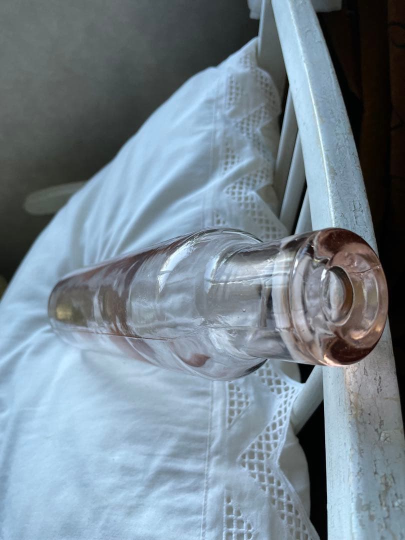 アンティーク　ディプレッショングラス　ガラス　ローリングピン　ピンク　麺棒　レア