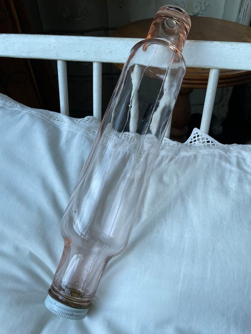 アンティーク　ディプレッショングラス　ガラス　ローリングピン　ピンク　麺棒　レア