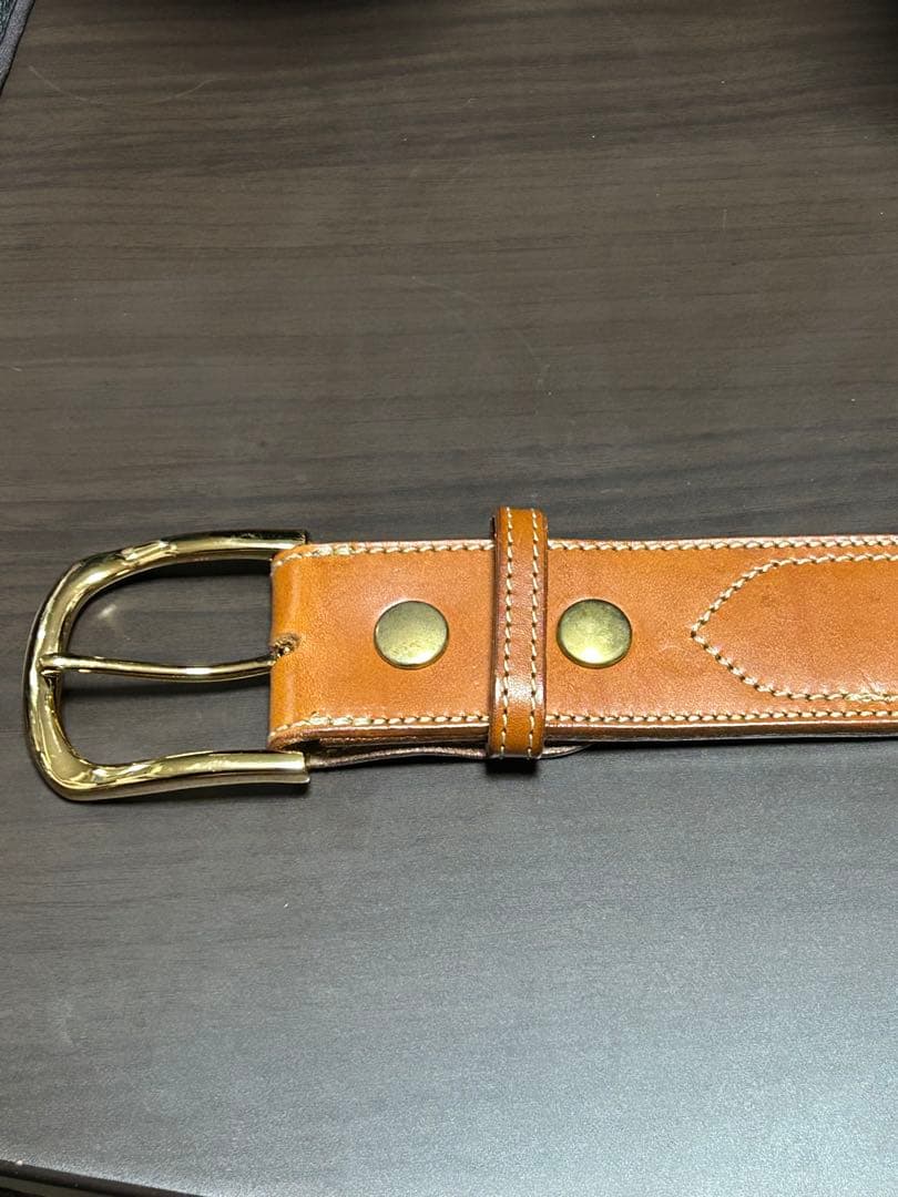 〈美品〉VOLK V-9 LEATHER BELT ブラウン