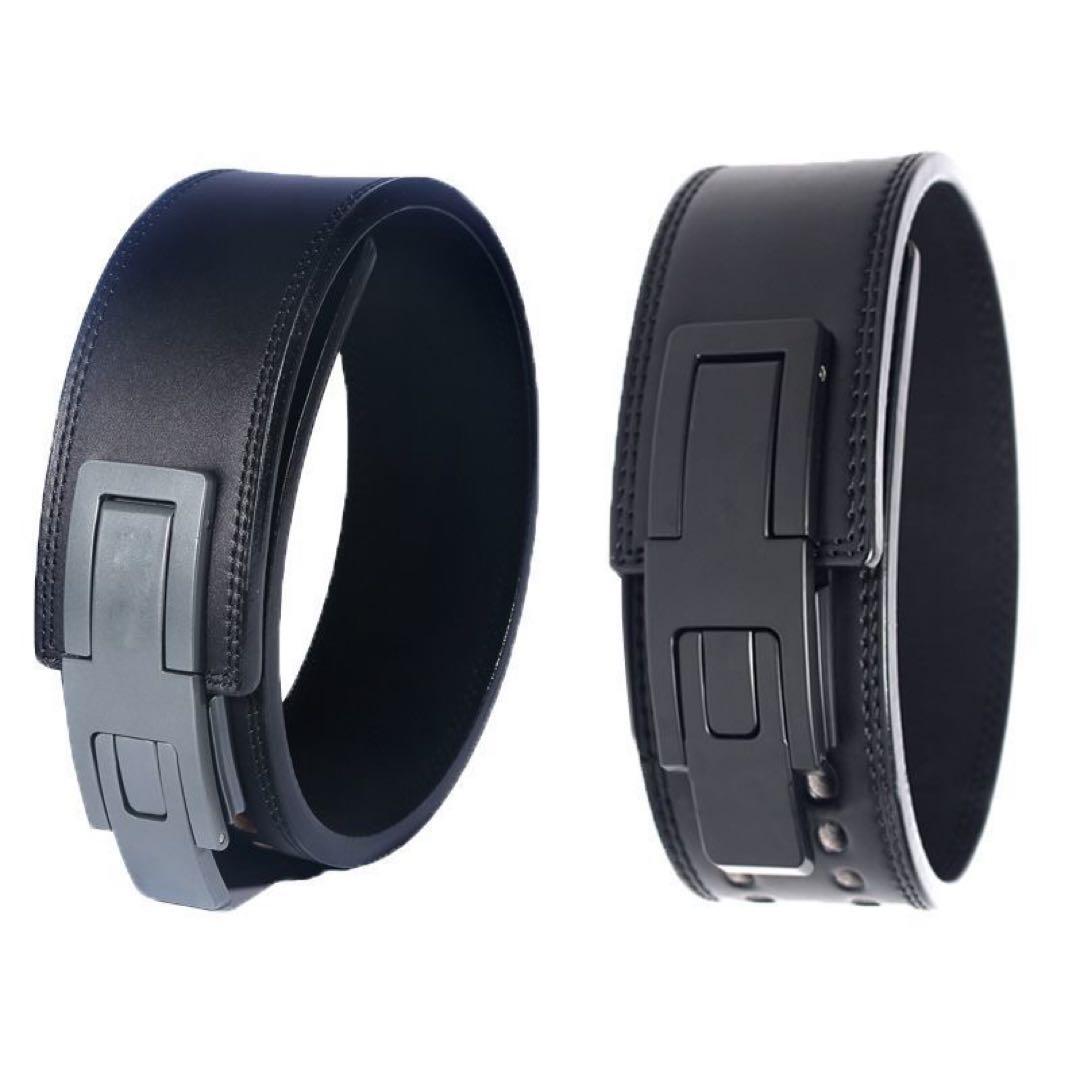 黒 レザーパワーベルト 調整可能穴付き