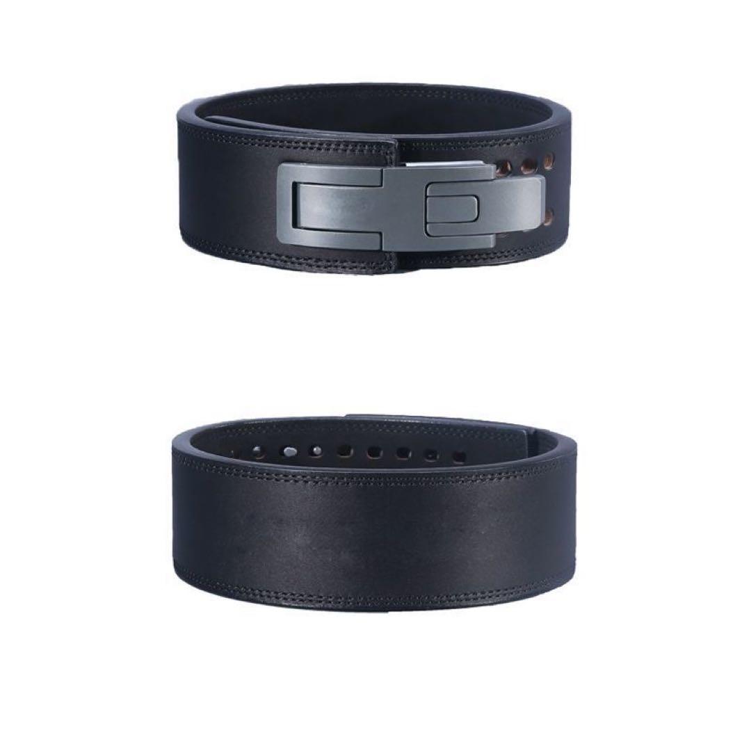 黒 レザーパワーベルト 調整可能穴付き