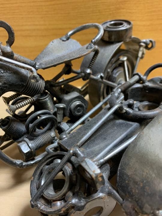 ドラッグスター、ハーレーダビットソン類　全鉄製サイドカーバイク模型