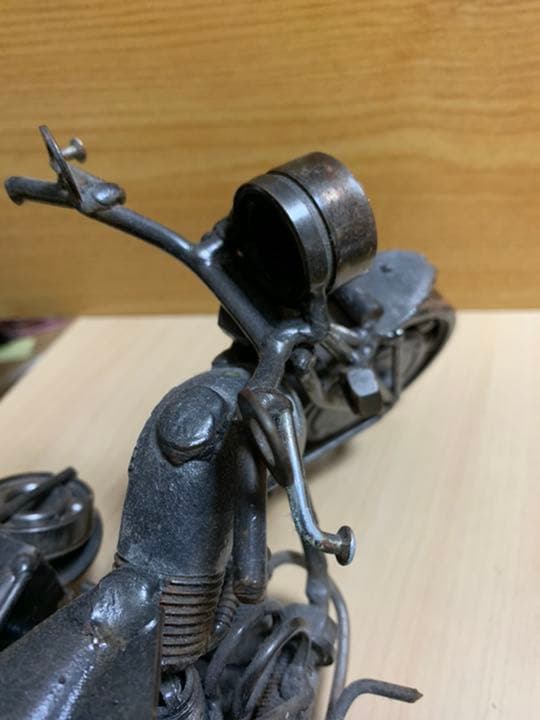 ドラッグスター、ハーレーダビットソン類　全鉄製サイドカーバイク模型