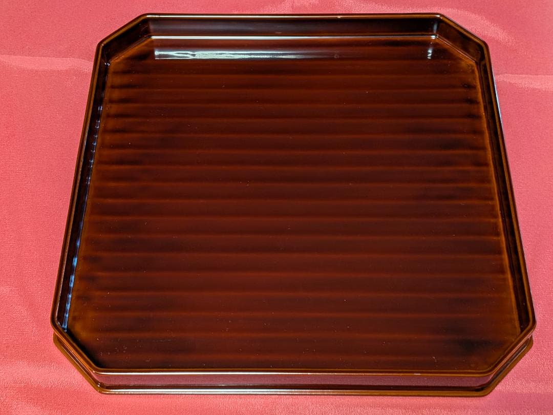 懐石膳 カンナ目 溜塗 利休好写 五客