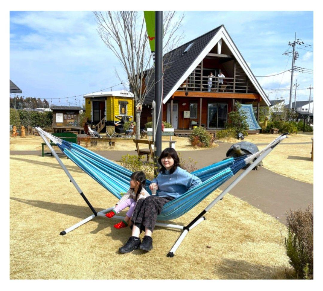 ダブルサイズハンモック(グリーン)＋スタンドセット