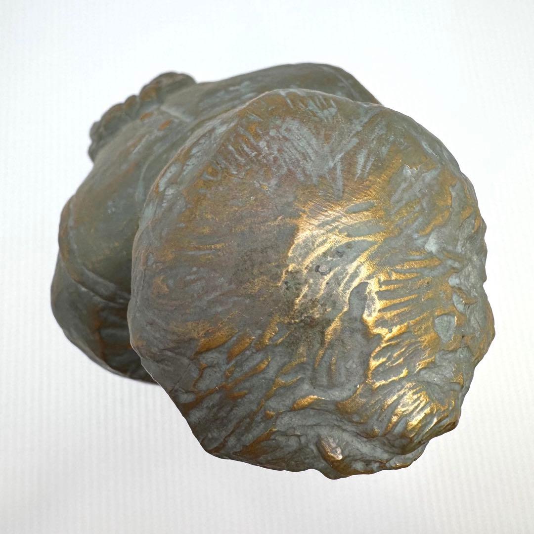 喜ぶ少女 北村西望 ブロンズ 共箱 鑑定書 色紙 経歴書 日本芸術院会員 彫刻