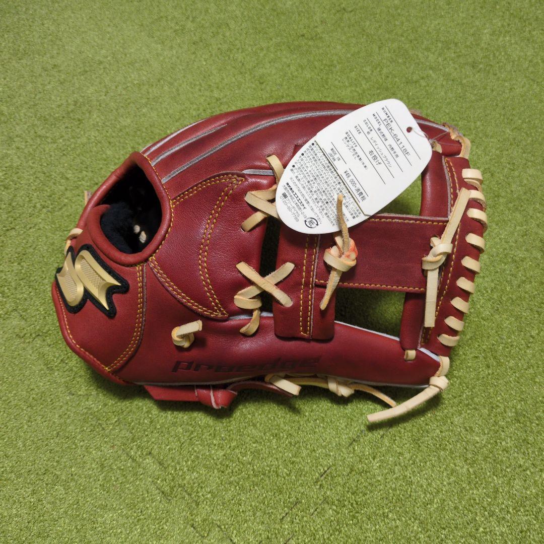 proedge 赤 レザー 硬式グローブ 収納袋付き