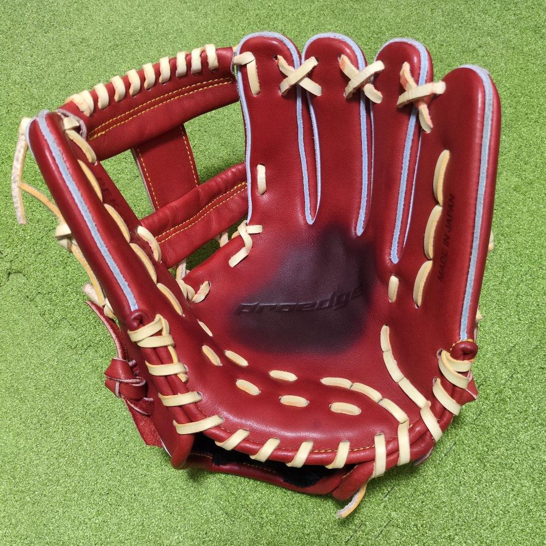 proedge 赤 レザー 硬式グローブ 収納袋付き