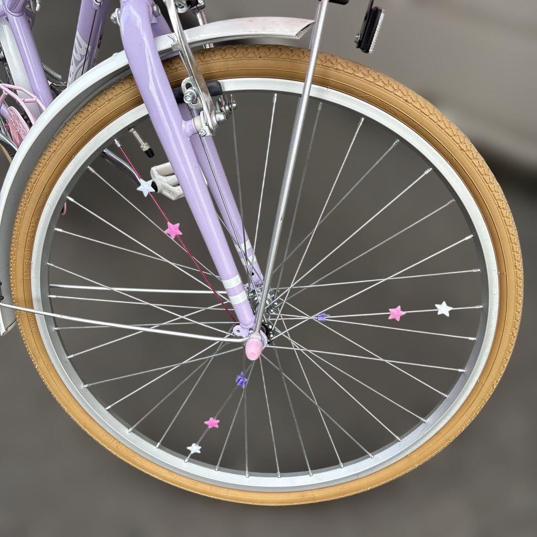 女の子用自転車 24インチ 紫色 アイデスチェアリー