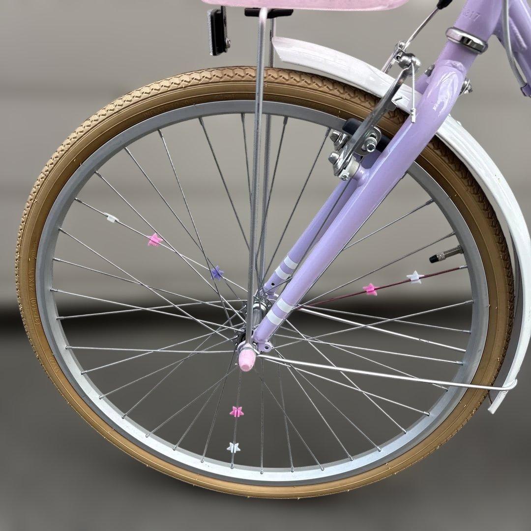 女の子用自転車 24インチ 紫色 アイデスチェアリー