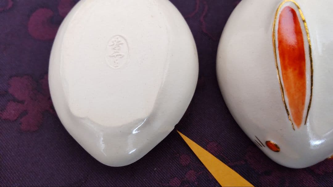 茶道具　香合　兎　宮川香雲作　共箱