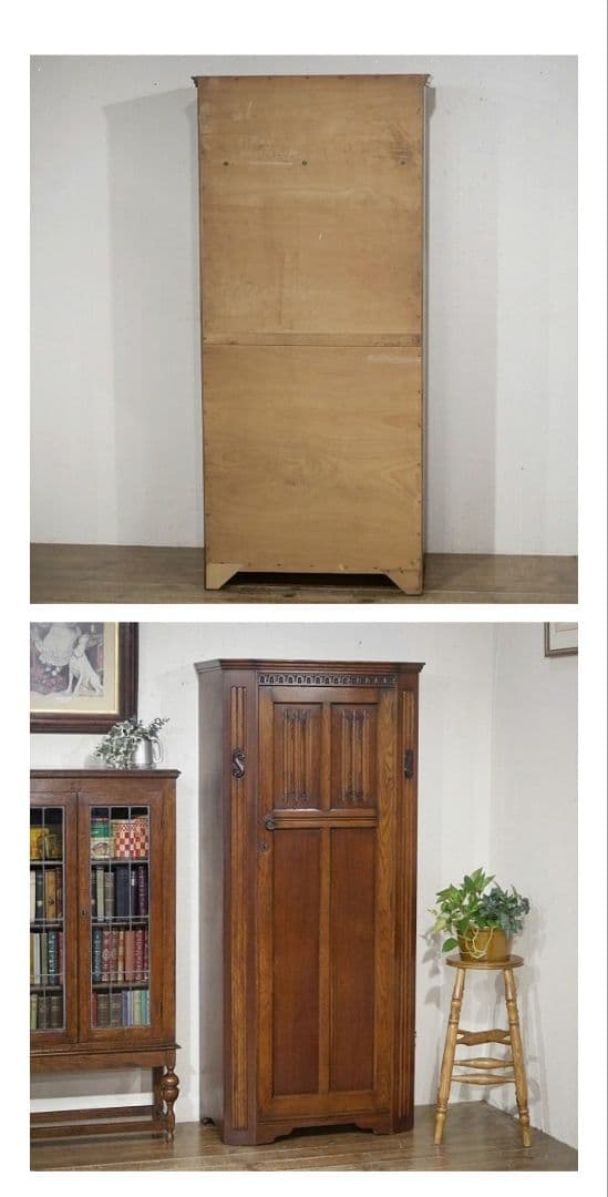 イギリス　アンティーク木製ワードローブ