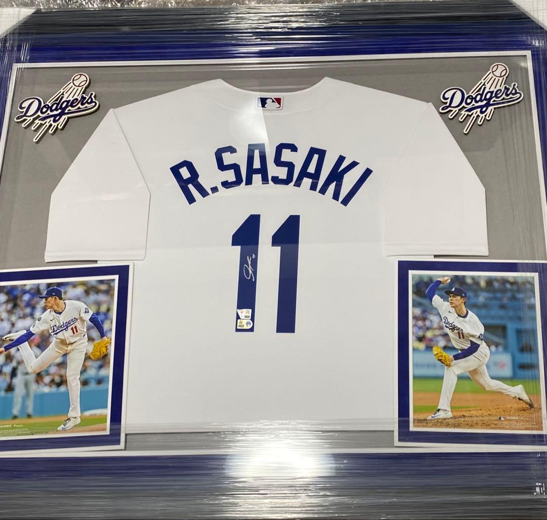 最安値保証！　佐々木朗希　ドジャース　ホワイト　ユニフォーム　直筆サイン　ホーム