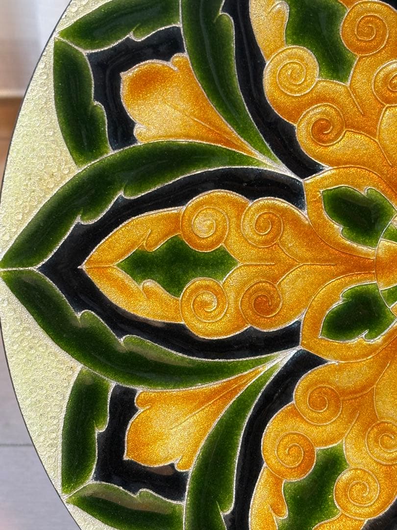 七宝焼き　飾皿　大皿　安藤七宝　美術　芸術