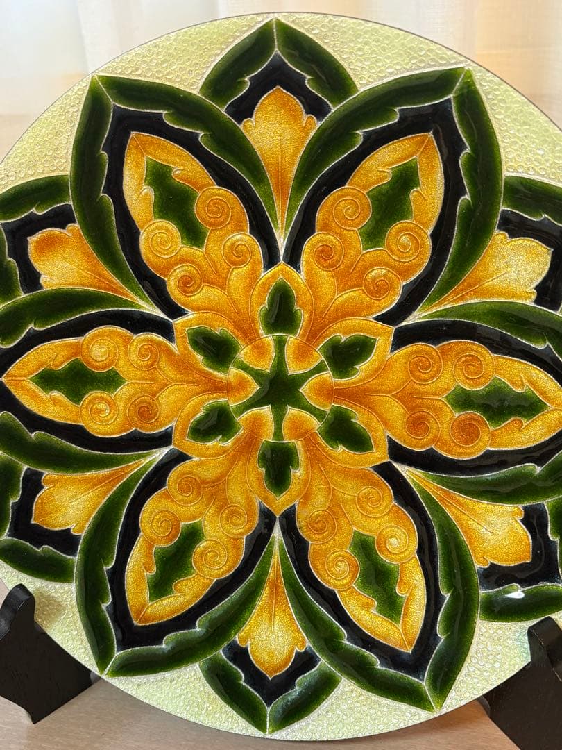 七宝焼き　飾皿　大皿　安藤七宝　美術　芸術