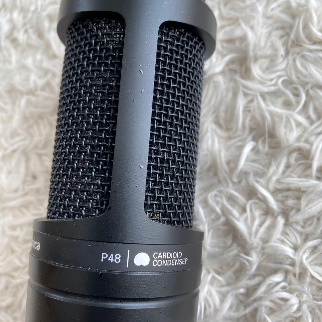 audio technica AT2020 コンデンサーマイク　スタンド付き！