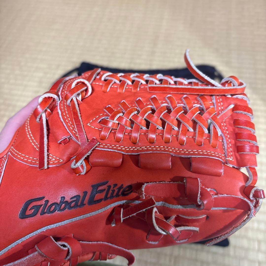 t*o様 Mizuno Global Elite 軟式グローブ 内野手用 オレン