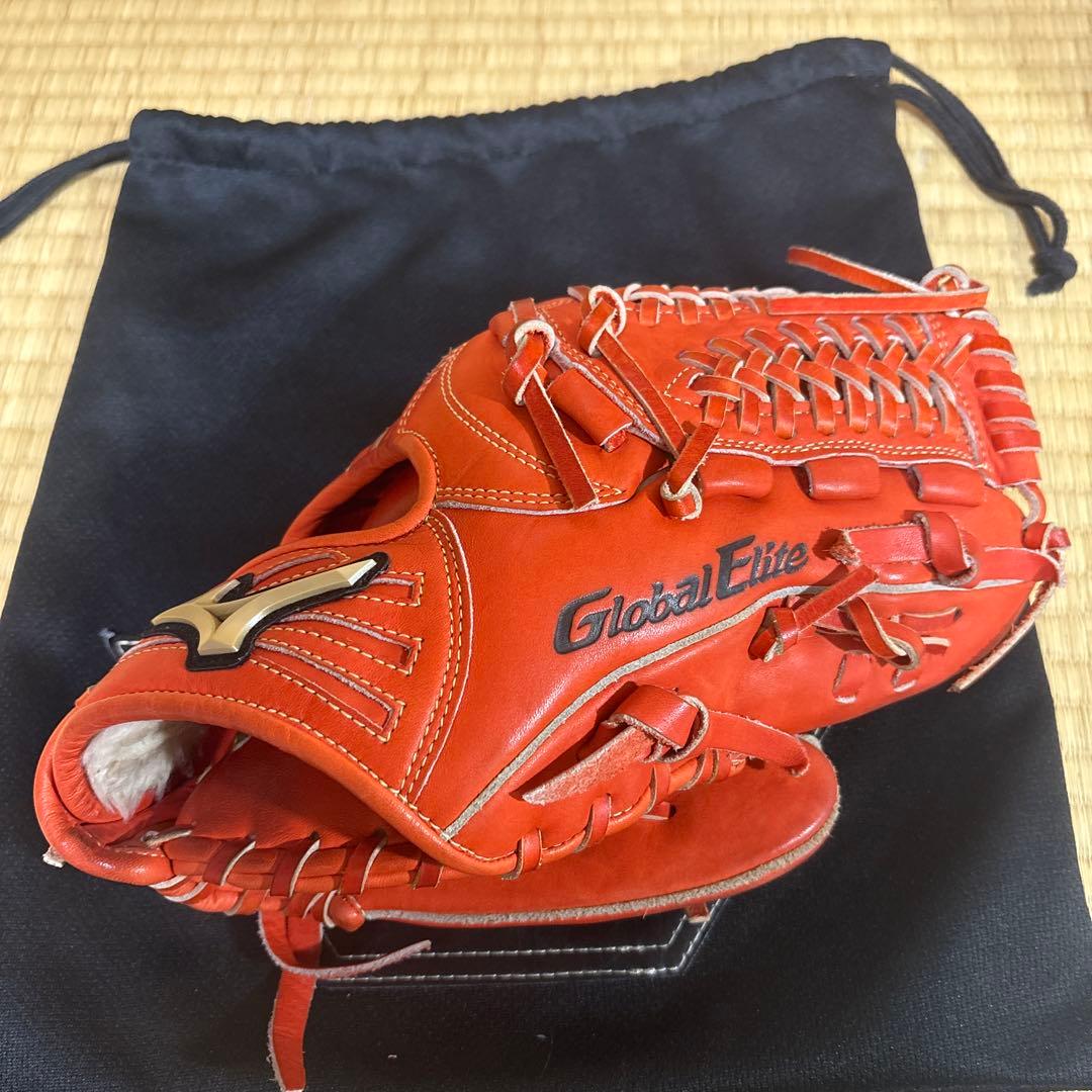 t*o様 Mizuno Global Elite 軟式グローブ 内野手用 オレン