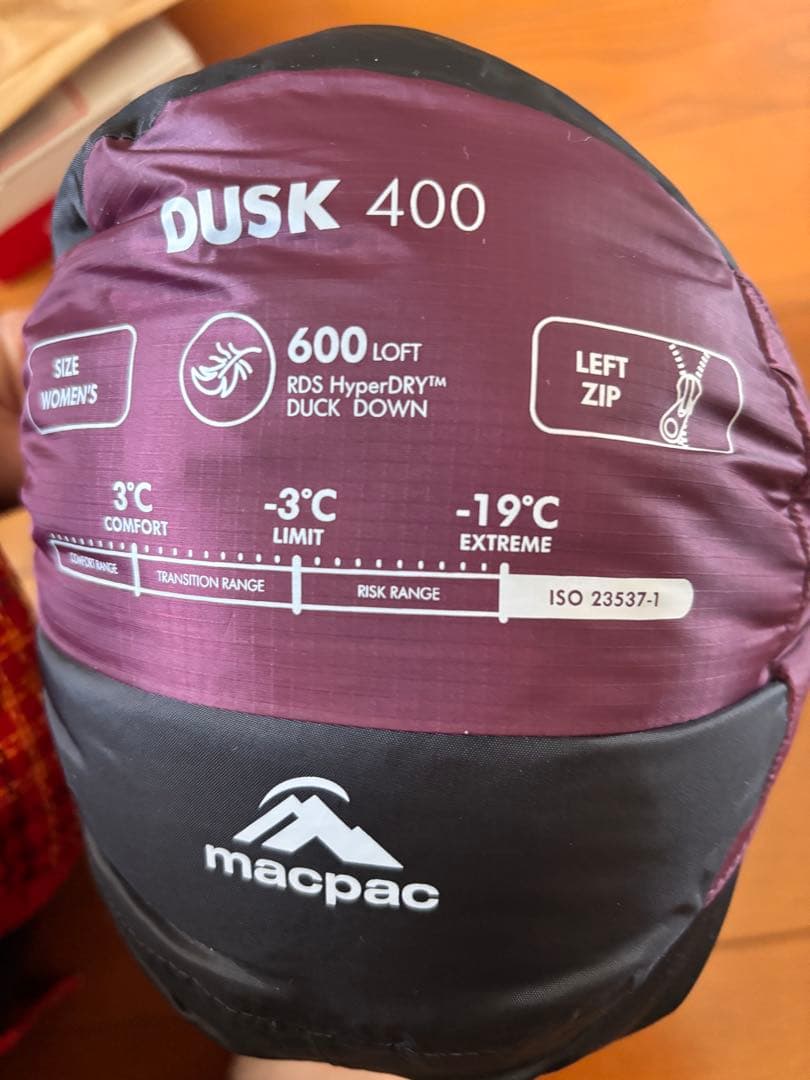 Macpac マックパック　寝袋　Dusk 400 女性用