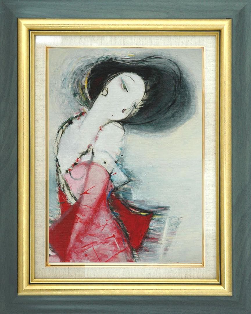 油絵 菅家令子 絵 絵画 インテリア F6-082711 人物 女性像