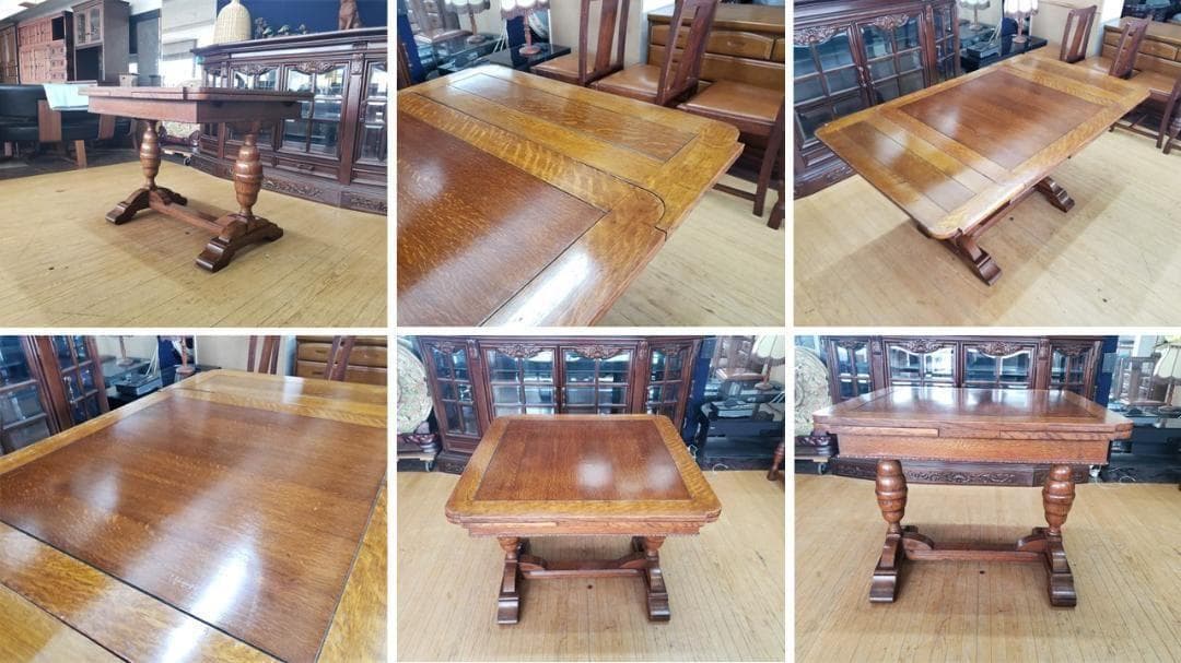 f24 　アンティーク イギリス製 ドローリーフ テーブル　椅子セット