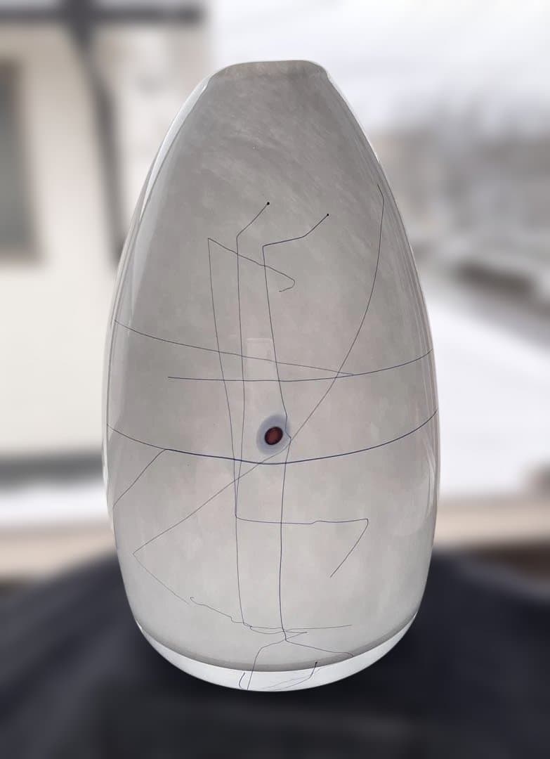 米原 眞司「ラインドローイング」①1990年代ガラス花瓶