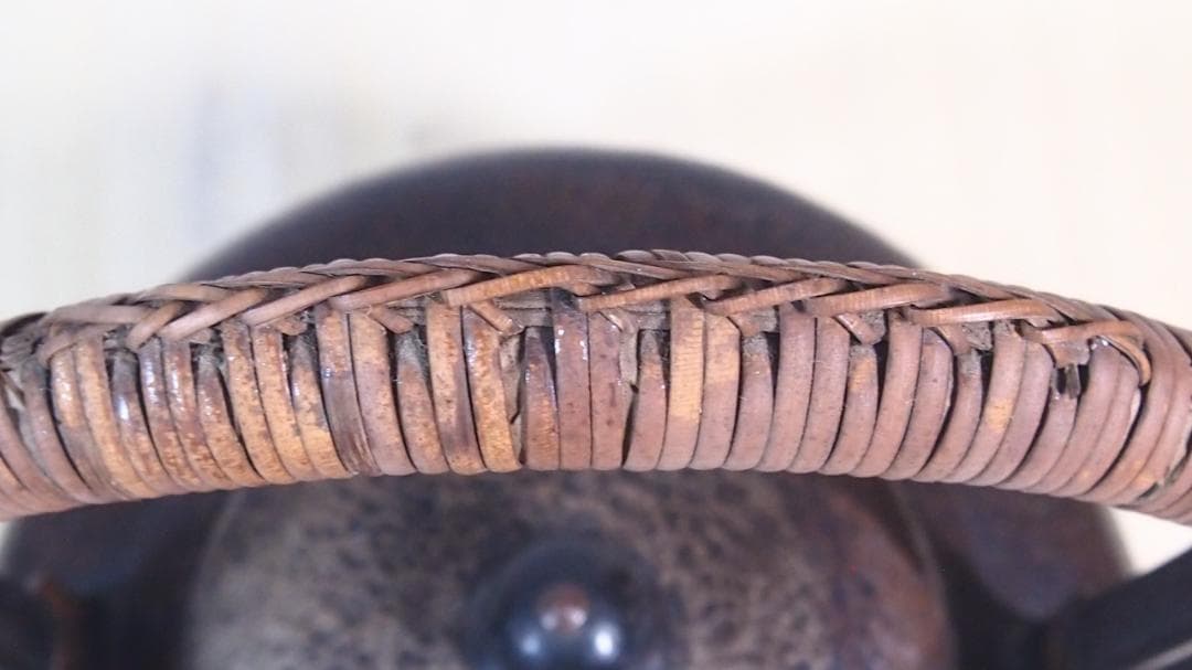 【良品】清富堂造 鎚起銅器 扇面 銅薬缶/銅やかん 打ち出し銅 アンティーク骨董