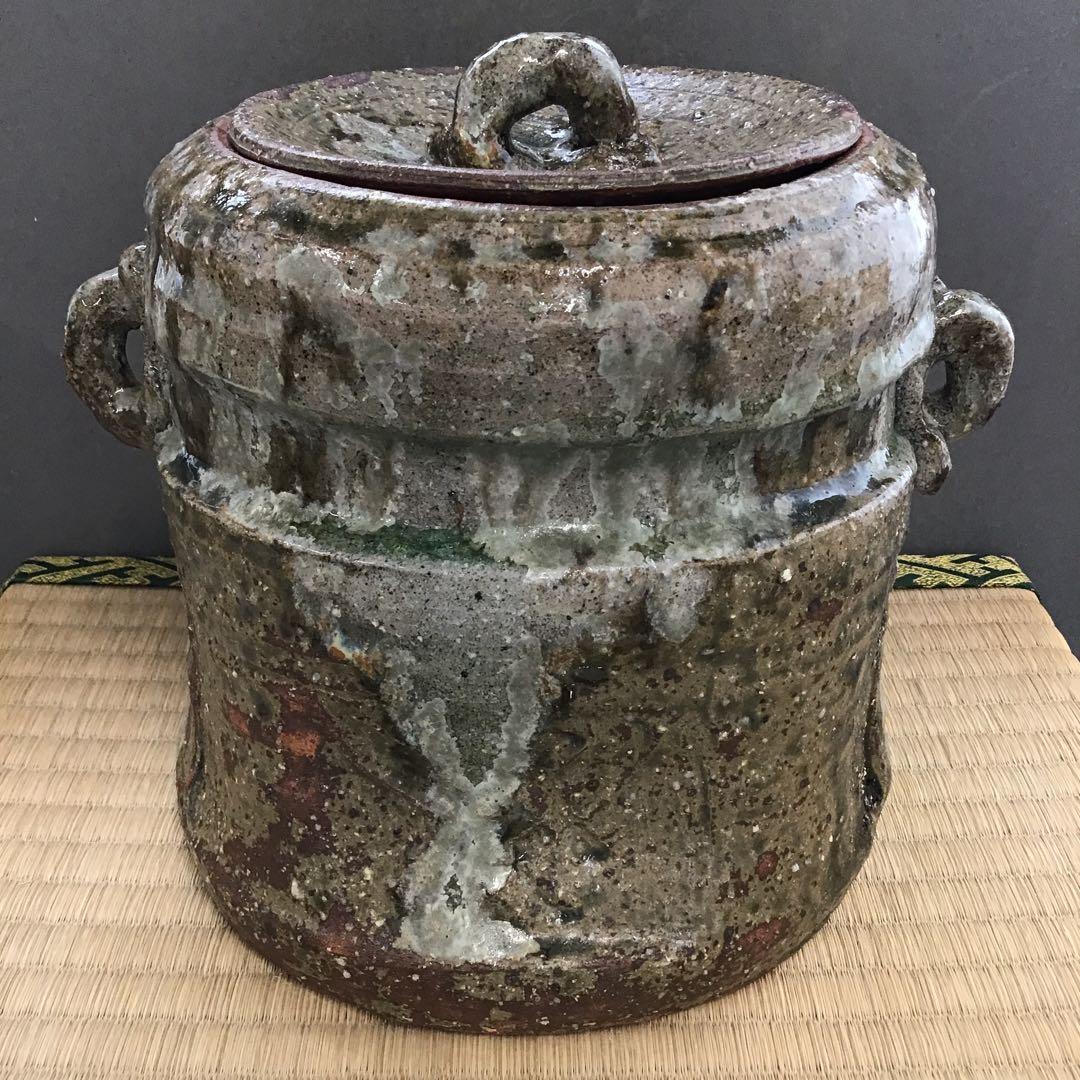 茶道具　水指　瀬戸伊賀水指　米山章臣作　共箱　S35MS