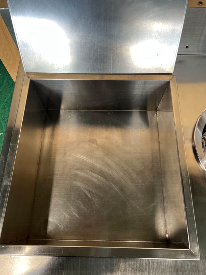 業務用食品準備作業テーブルパン粉付けテーブル、ステンレス容器とバスケット付き