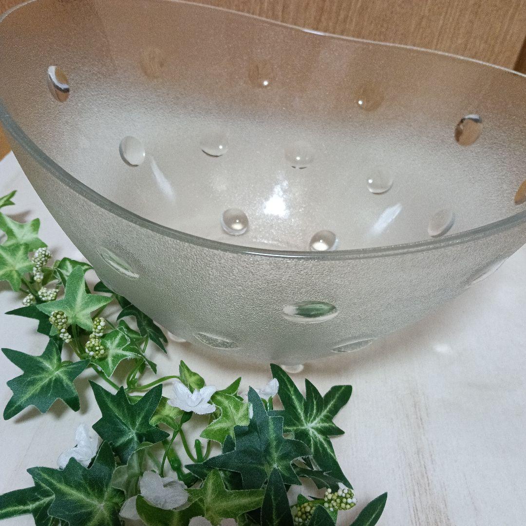 おしゃれ　ガラス水槽　ボウル 楕円型　メダカ　金魚鉢　用途いろいろ　レトロ雑貨