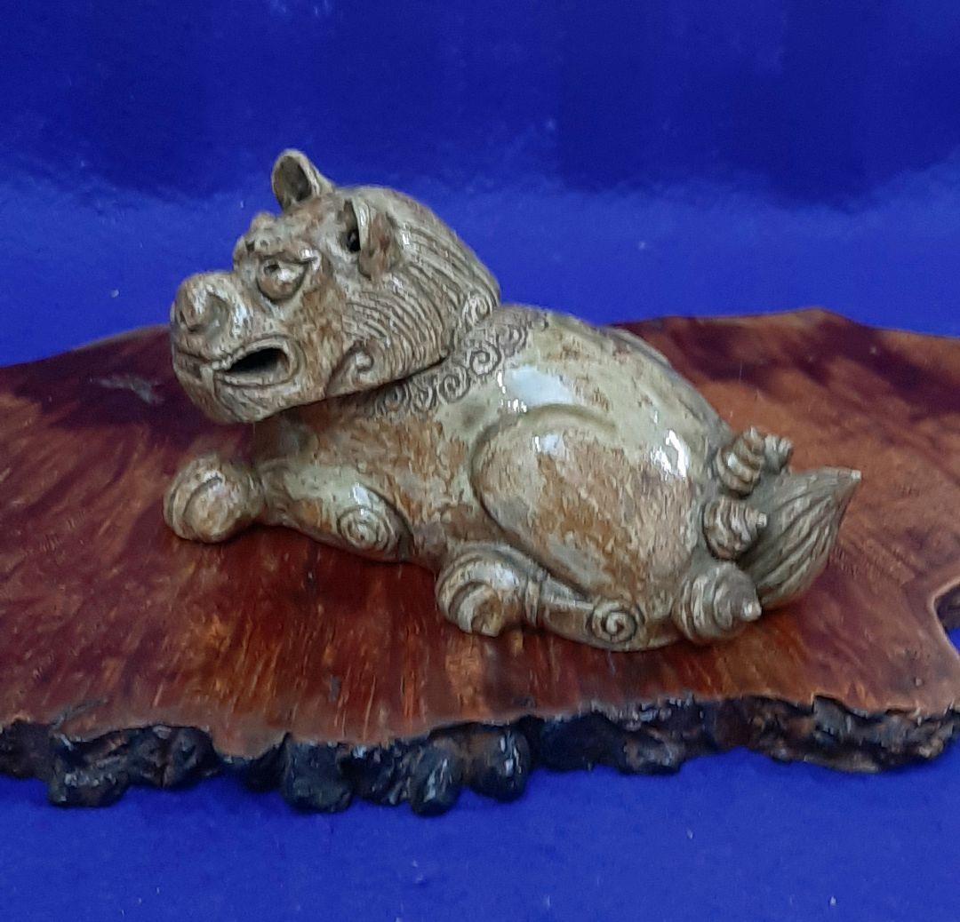 古い獅子香炉　骨董　香炉　獅子