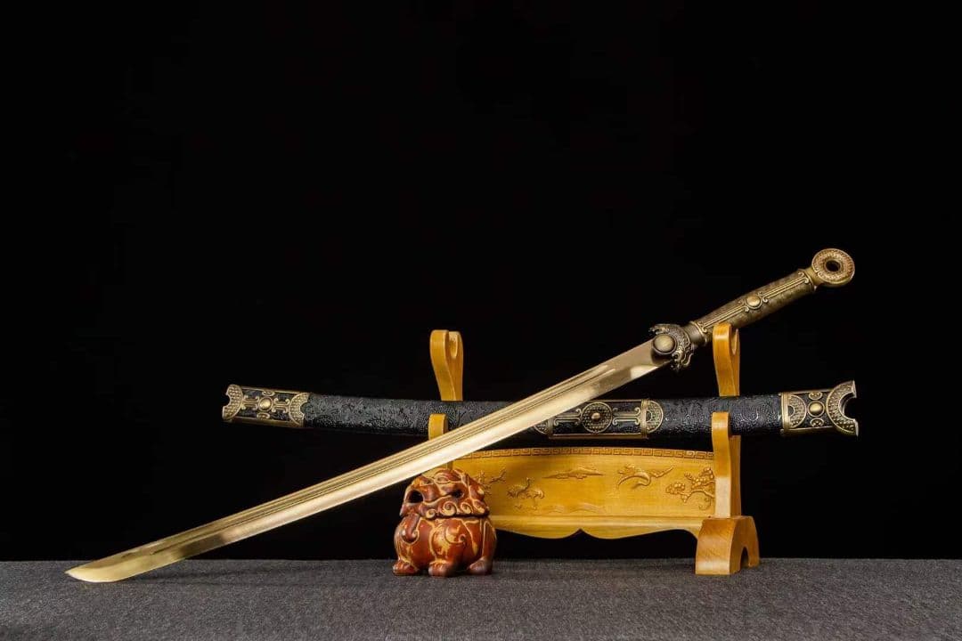 サンゴールド刺繍春刀-高性能マンガン鋼 古兵器 武具　刀装具　日本刀　模造刀