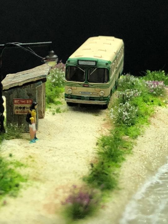 海が見えるバス停　ジオラマ